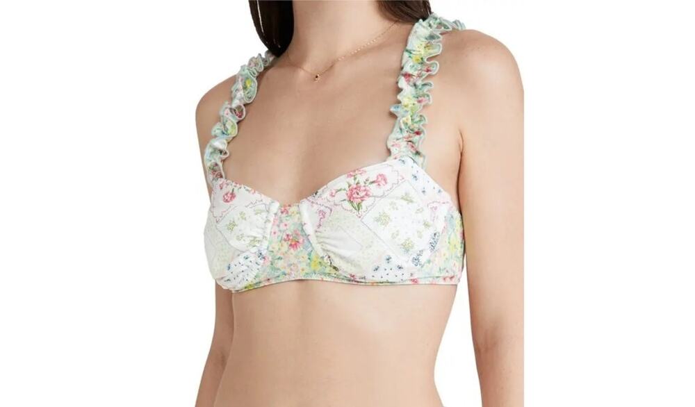 NWT Loveshack Fancy Annika Bikini Top Daydream Print Size M
